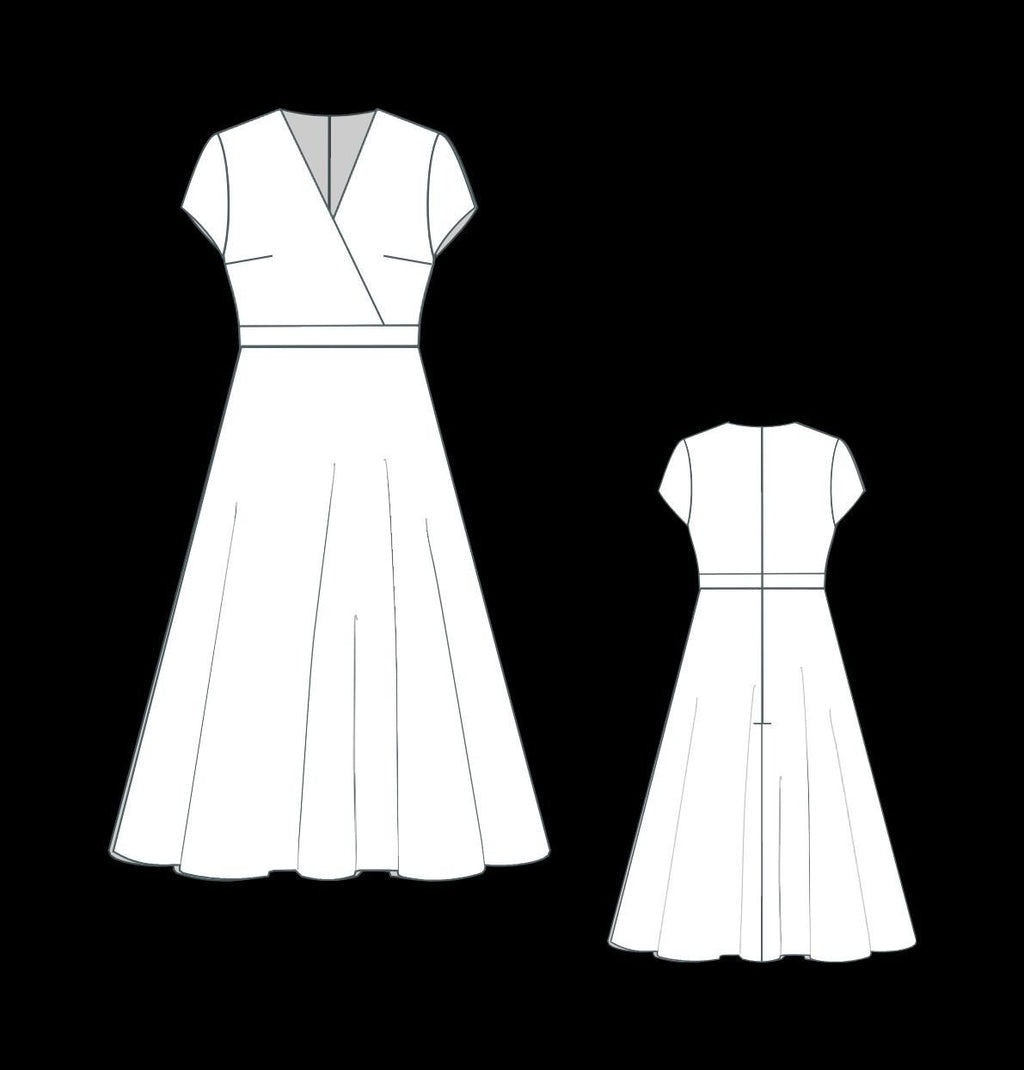 Cartamodello per abito midi floreale: abito estivo a trapezio (XS-4XL) (download digitale)
