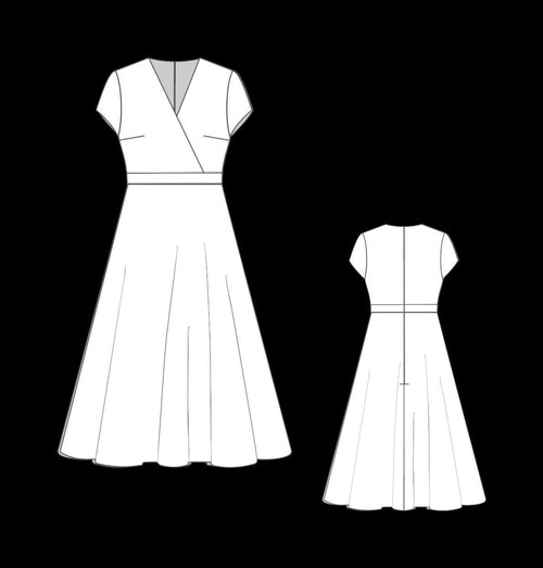 Cartamodello per abito midi floreale: abito estivo a trapezio (XS-4XL) (download digitale)