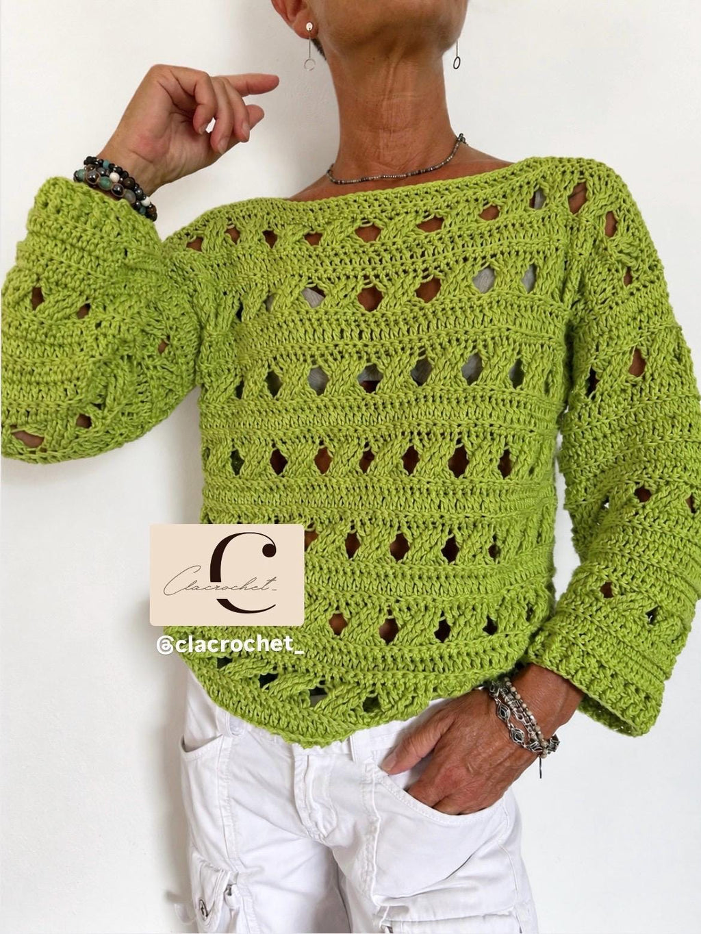 Daily Sweater PDF Crochet Pattern Italiano-Inglese con videos e foto, Maglia Uncinetto Donna, Maglione Facile Quattro Stagioni