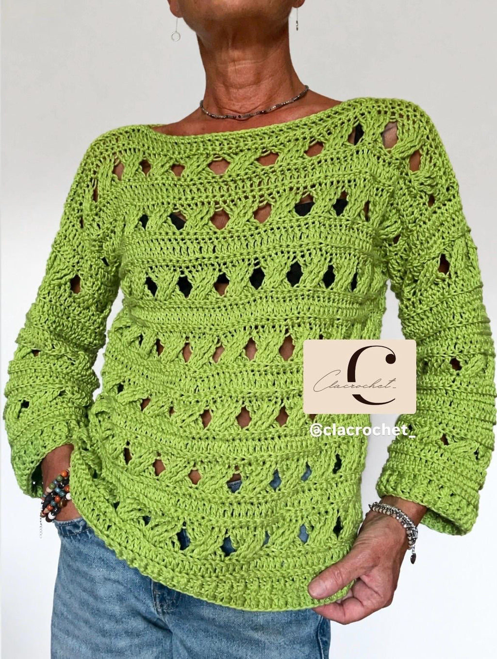 Daily Sweater PDF Crochet Pattern Italiano-Inglese con videos e foto, Maglia Uncinetto Donna, Maglione Facile Quattro Stagioni